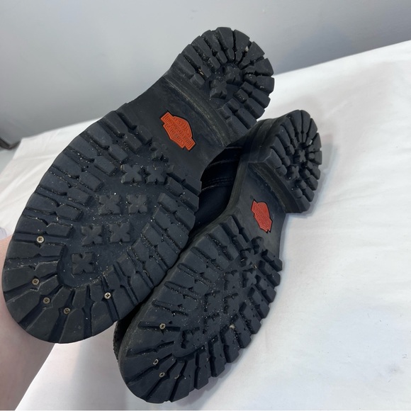 Harley Davidson black leather Faded Glory lace and buckle logger boots size 9.5 - Picture 7 of 10